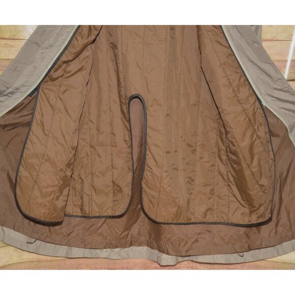 London Fog Ladies Brown Windbreaker Trench Coat Classic Size 18 Quilted Liner - Picture 7 of 11
